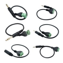 터미널 변환 케이블 3.5MM 6.35MM 스테레오 3극 2핀 3핀 터미널 블록 6종, 케이블 NB_789