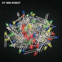 3mm LED 다이오드 모듬 키트 화이트 그린 레드 블루 옐로우 오렌지 핑크 퍼플 따뜻한 DIY 발광, one option, 100pcs White-Pink