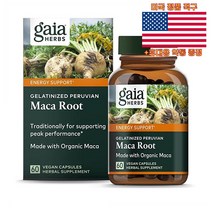 Gaia Herbs 마카 뿌리 Maca Root Seed 60캡슐 영양제 가이아 허브 미국 직구 사은품 추가증정