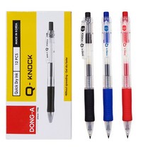 [ABC 문구]동아 Q-KNOCK 큐노크 볼펜, 0.5mm : 1갑(12자루) x청색