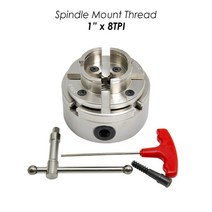 4 인치 100mm 크롬 도금 스크롤 척 4-Jaw M33 1 M18 목공 터닝 툴 액세서리 셀프 센터링 목재 선반 키, [02] 1 inch x 8TPI, 02 1 inch x 8TPI