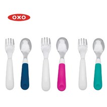 OXO tot 어린이 숟가락 세트 with 케이스 3종 / OXO Tot On-The-Go Fork Spoon Set With Carrying Case, Navy