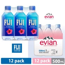 에비앙500mlx12p+피지500mlx12p (1박스), 500ml, 1박스