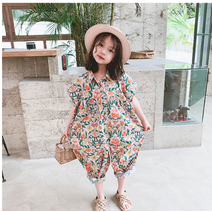 도전 꽃줄기 펑퍼짐 점프슈트 아기옷 여아 촬영룩