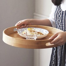 푸코 뱀부 손잡이 원형트레이(2size)