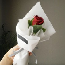 모하모하 비누꽃 장미 한송이 1송이 미니 (5 color), 2크라프트지, 3.연핑크