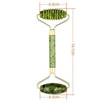 천연 로즈 쿼츠 제이드 과샤 스크레이퍼 보드 마사지 페이스 바디 구아슈 스킨 리프팅 링클 리무버 뷰티 케어, [02] Pink-roller
