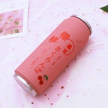 크리에이티브 스테인레스 스틸 일본 주스 캔디 컬러 음료 캔 보온병 휴대용 남여 학생 개성 유행 빨대 컵, 25 M(500ml)_01 350 to 500ml