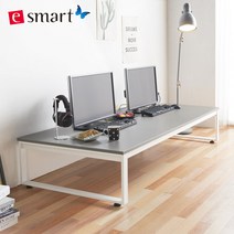 스틸 좌식테이블 1800x600, 화이트-블랙다리