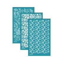 Harilla Kin 3 개 폴리머 클레이 도구 실크 스크린 스텐실 재사용 가능한 인쇄 귀걸이 장식 점토 스탬프 DIY 보석 제작 공예 C