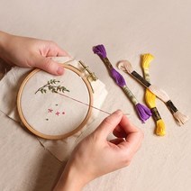 DIY 프랑스자수 키트 취미 핸드메이드 선물 인테리어 감성 2타입[DIY French-Style Embroidery Kit for Hobby Hand-Made Gift 2Type], 기본형5종(Basic 5 items)