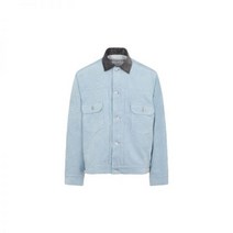 Sacai 크 스웨이드 레더 트러커 자켓
