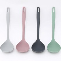 국내생산 프리미엄 실리콘 스패츌라 요리스푼, 국자(그레이), 1개
