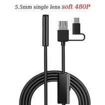 차량 블랙박스 채널 1 2 후방 카메라5.5mm 원/더블 렌즈 내시경 카메라 HD 안드로이드 전화/PC LED 자동차, 03 soft 480p 1lens_01 1m