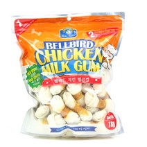 [BELL BLRD] 벨버드 치킨 밀크껌 1kg 소형견 개껌 스몰 미디움 닭고기 소가죽, 미디움사이즈