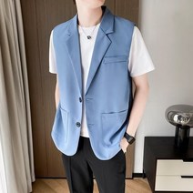 경량조끼 남성조끼 축구패딩조끼 남성용 슬림핏 정장 조끼 비즈니스 캐주얼 단색 오피스 포멀 패션 소셜 남성 드레스 S-3XL