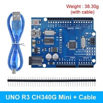 아두이노 키트 코딩 입문 교육 보드 점퍼선 1PCS Arduino UNO R3 + USB 케이블 ATMEGA328P-AU 개발 보드 용, 05 uno r3 mini cable