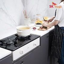 SK매직 [SK매직] NEW에코 2구 가스레인지 화이트 GRA-830SR, 상세 설명 참조, 도시가스 LNG(제품배송 및 설치, 추가비용 발생)