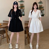 여름옷 통통mm 빅사이즈 캐주얼 패션 스트링 조거 스포티한 골프셔츠 테니스넥 원피스