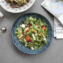 (쿡앤조이) 카모메 샐러드볼 굽찬기 일본 그릇 식기 찬기, 카모메 샐러드볼 굽찬기[오션블루]