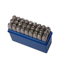 YKLP 6mm(1/4인치) 레터 스탬프 세트 27피스 스틸 대문자 펀치 DIY 도구 가죽 황동 알루미늄 연강용(A-Z)