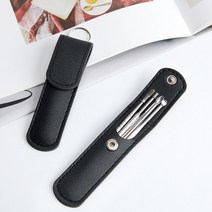 6Pcs 귀 청소기 왁스 제거 도구 키트 귀지 리무버 큐렛 픽업 청소 클렌저 스푼 스테인레스 스틸 Earpick, AE) Black_CN