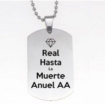 개 태그 스페인어 진짜 하스타 라 뮤에테 아누엘 AA 스테인레스 스틸 목걸이 키 체인 YP4134