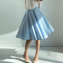 플레어 햅번 주름 밴딩 미디 스커트 치마 6 컬러