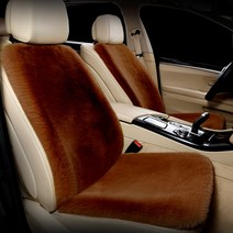 폭시니 차량용 겨울방석 털방석 포근한 시트 커버 핸들커버 인조 모피 양모 1+1 수입차 국산차 제네시스 BMW 벤츠 등 00461, B3 등커버 브라운