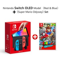 오락실게임기 오락기 레트로 고전 가정용 추억의 게임기 닌텐도 스위치 oled 모델 게임 콘솔 64GB 7 인치 다채로운 화면 콘솔 네온 레드 앰프 네온 블루 화이트 조이콘 -, 씨엔, 1-오디세이와 함께