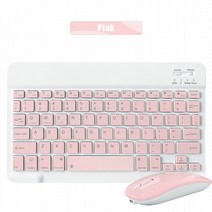 블루투스 키보드 IPad 용 iOS 안드로이드 윈도우 태블릿 무선 키보드 Xiaomi 화웨이 Teclado 블루투스 호환 및 마우스, 09 Pink K M