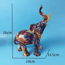 홈 장식 코끼리 동상 동물 조각 인형 집 장 식탁 책상 액세서리 컬러풀, 화려한 l