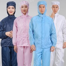 특대형 여름 방진복 제전복 정전기 방지 작업복 세트 방진 식품 공장 후드 스프레이 페인트 먼지없는 긴팔 일회용 방진가운, XL 175, 블루 싱글 팬츠