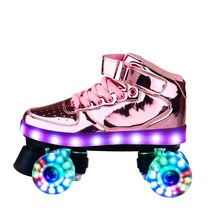 LED 추억의 스케이트 성인 롤러스케이트 남자 여자 공용 4륜 섬광, 한 사이즈 크게 사시길 권해드려요 애장품 우선 발송