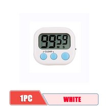 공부타이머 무소음 무음 수험생 스터디 수능 공부 스탑워치 시계 타임워치 STOPWATCH 미니 디지털 주방 타이머 큰 자리 시끄러운 알람 베이킹 스포츠 게임 요리를위한 대형 LC, 04 WHITE