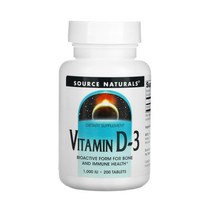 Source Naturals 소스 네츄럴 VitaminD3 비타민D 1000IU 200정 콜레칼시페롤 함유, 기본