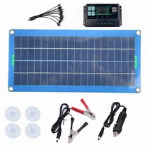 휴대용 태양광 패널 충전기 보조배터리 3x 300w 태양 전지 12v 5v 듀얼 usb, 없음