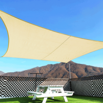썬키다 HDPE 그늘막 차광막 옥상 천막 썬쉐이드 야외 삼각 사각, 3m x 5m 사각, 베이지