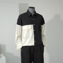 리버클래시 남성셔츠 컬러 믹스 배색 셔츠 블랙 LKS31305BK