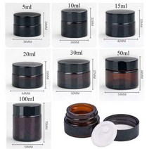 10pcs 5ml/10ml/15ml/20ml/30ml/50ml 유리 앰버 화장품 페이스 크림 병 립 밤 컨테이너 항아리 메이크업 튜브, 20ml