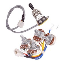 lp 일렉트릭 기타 픽업 회로 배선 하네스 2t2v 500k pots 3 way switch for gibson les paul style guitar, 실버 블랙 캡