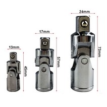 1/2 "3/8" 1/4 인치 범용 변환 헤드 스퀘어 슬리브 스티어링 드라이브 회전 조인트 에어 임팩트, 02 3   8 Inch