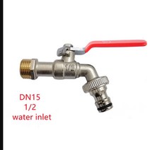정원 야외 비브콕 수도꼭지 DN15 DN20 동결 방지 이중 제어 구리 세탁기 및 주방 싱크대 1/2, [02] DN15 red handle