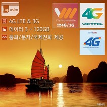 베트남유심 비엣텔 모비폰 베트남모바일 4G LTE & 3G, F 탑유심(비엣텔4G)5일데이터1일1.5GB+택배, 1개