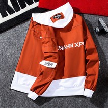 슬림 봄 페인팅 후드 데님자켓 오버핏 축제 점퍼 세미 컷팅 데일리 멋스러운 대학생