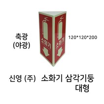 소화기표지판(야광)/ 신영 축광소화기 삼각기둥 대형