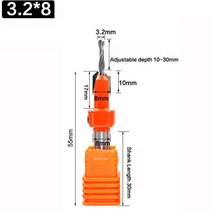 1pc 8mm 샹크 HSS 목공 카운터 싱크 라우터 비트 스크류 추출기 Remon 철거 목재 밀링 커터 C08-339, 03 8x3.2x8mm