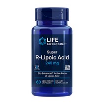 라이프익스텐션 슈퍼 R-리포익 애시드 240mg 베지테리안 캡슐, 60정, 1개
