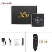 ott박스 디자인 x 98 플러스 Amlogic s905 w2 안드로이드 11 OS 듀얼 와이파이 BT 스마트 OTT TV 박스 유튜브 넷플릭스 ip tv 지원, 04 2GB 16GB G10_01 미국 플러그