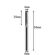 Xuhan 3.175mm 4mm 6mm 8mm 생크 2 플루트 텅스텐 카바이드 엔드 밀 CNC 라우터 비트 조각 스트레이트 슬롯 밀링 커터, [01] 1PCS, [05] 4X25X50